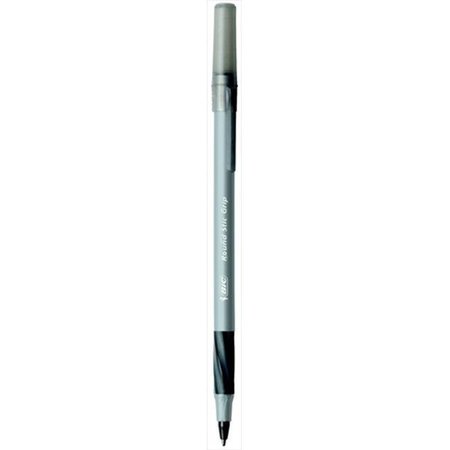 BIC BIC 038403 Ultra Round Stick Grip Ballpoint Pen; Medium Tip; Black; Pack - 12 38403